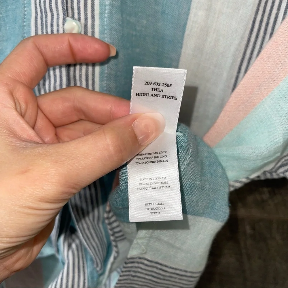 Rails Thea Striped Tie-front Shirt In Highland Stripe XS - Picture 6 of 8